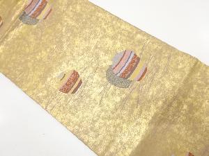 手引沈金　壺に松葉模様織り出し　名古屋帯